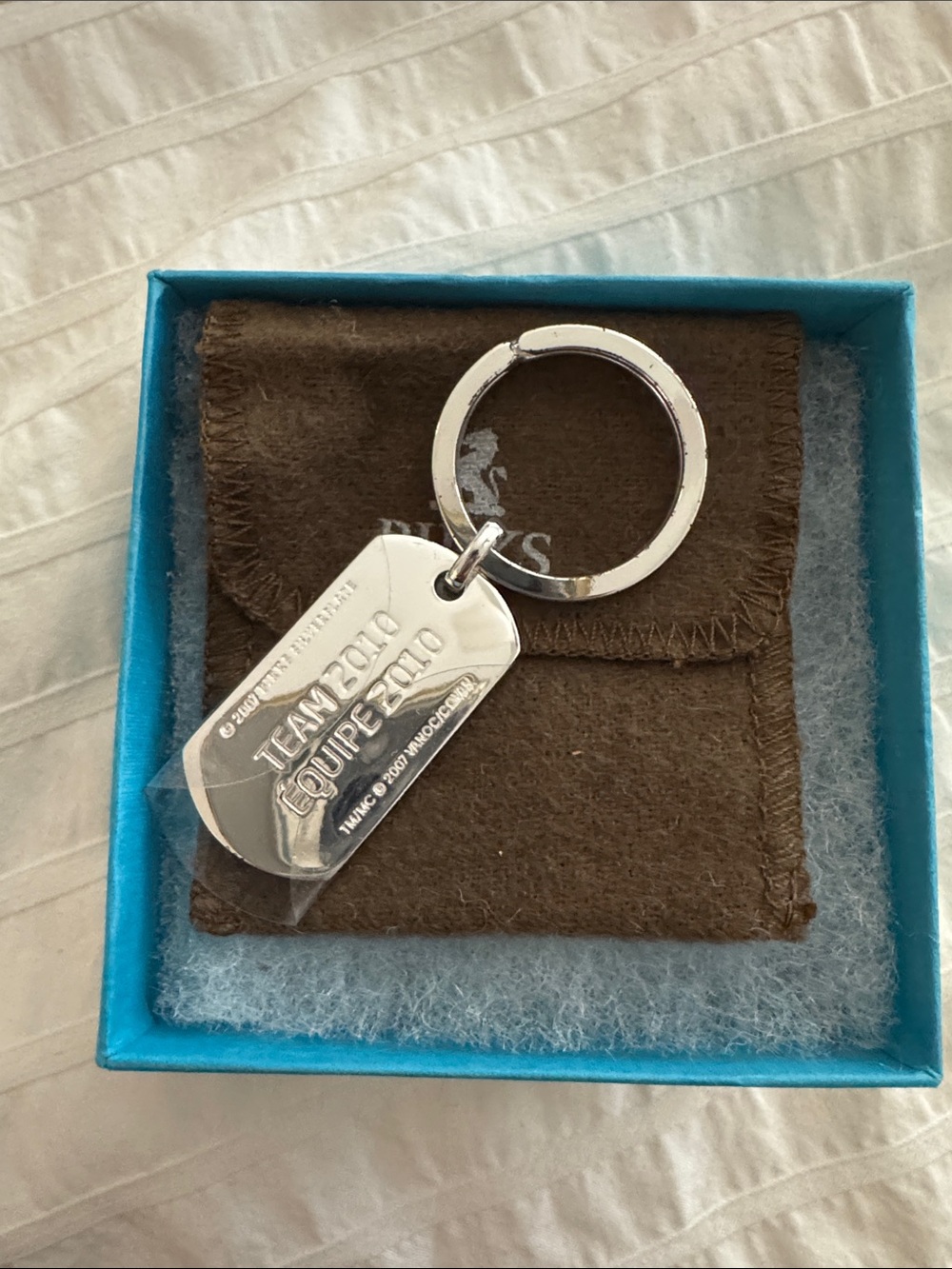 Ben Sherman Silver plate Olympic Tag Keychain